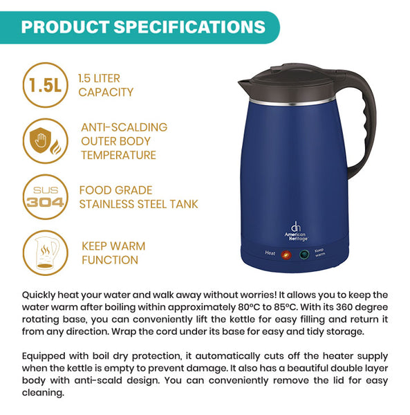 CORDLESS KETTLES – American Heritage Appliances