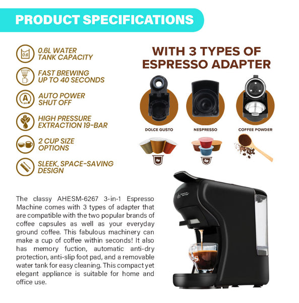 3 In 1 Espresso Cappuccino And Drip Coffee Maker (SA261-30) - China Home  Appliances and Kithcen Appliance price