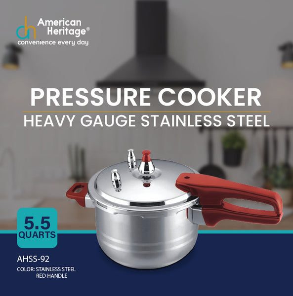 American Heritage Pressure Cooker 5.5Q Stainless Steel AHSS 92 American Heritage Appliances